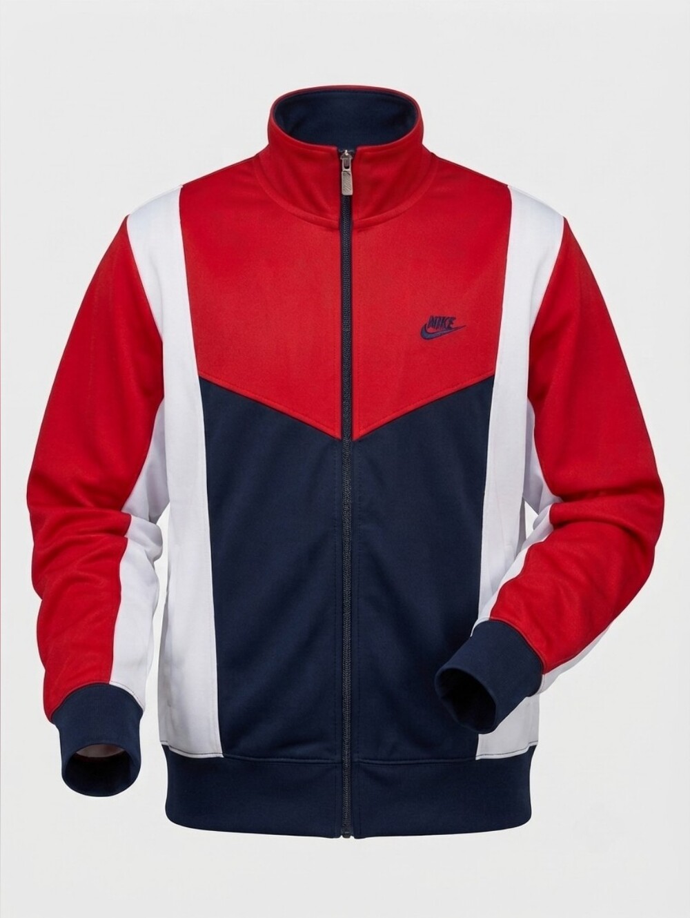 Nike Sportwear Vintage Colorblock Full Zip Track Jacket Red White Navy Sz L